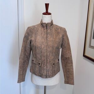 Alfani‎  Petite Leather Snakeskin Blazer Jacket coat Women Size Small